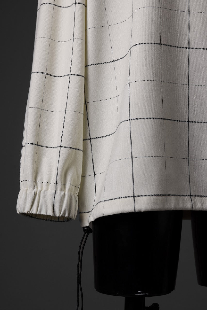 N/07 exclusive MOCK NECK PULLOVER / WINDOWPANE CHECK TR TWILL (IVORY)