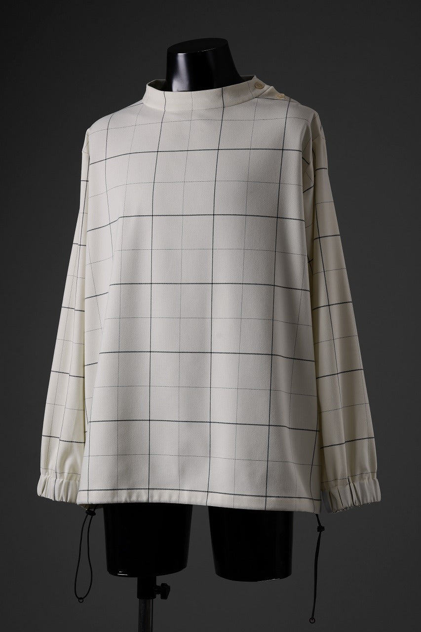 N/07 exclusive MOCK NECK PULLOVER / WINDOWPANE CHECK TR TWILL (IVORY)