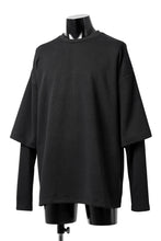 Load image into Gallery viewer, A.F ARTEFACT LAYERED SLEEVE TOP / COPE KNIT JERSEY (BLACK)
