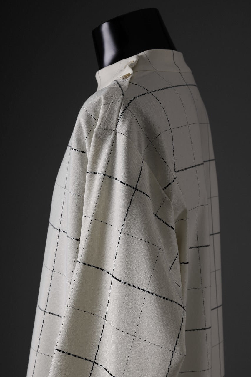 N/07 exclusive MOCK NECK PULLOVER / WINDOWPANE CHECK TR TWILL (IVORY)