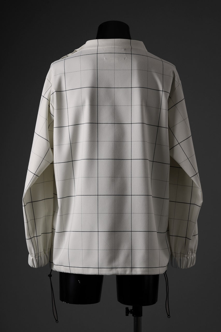 N/07 exclusive MOCK NECK PULLOVER / WINDOWPANE CHECK TR TWILL (IVORY)