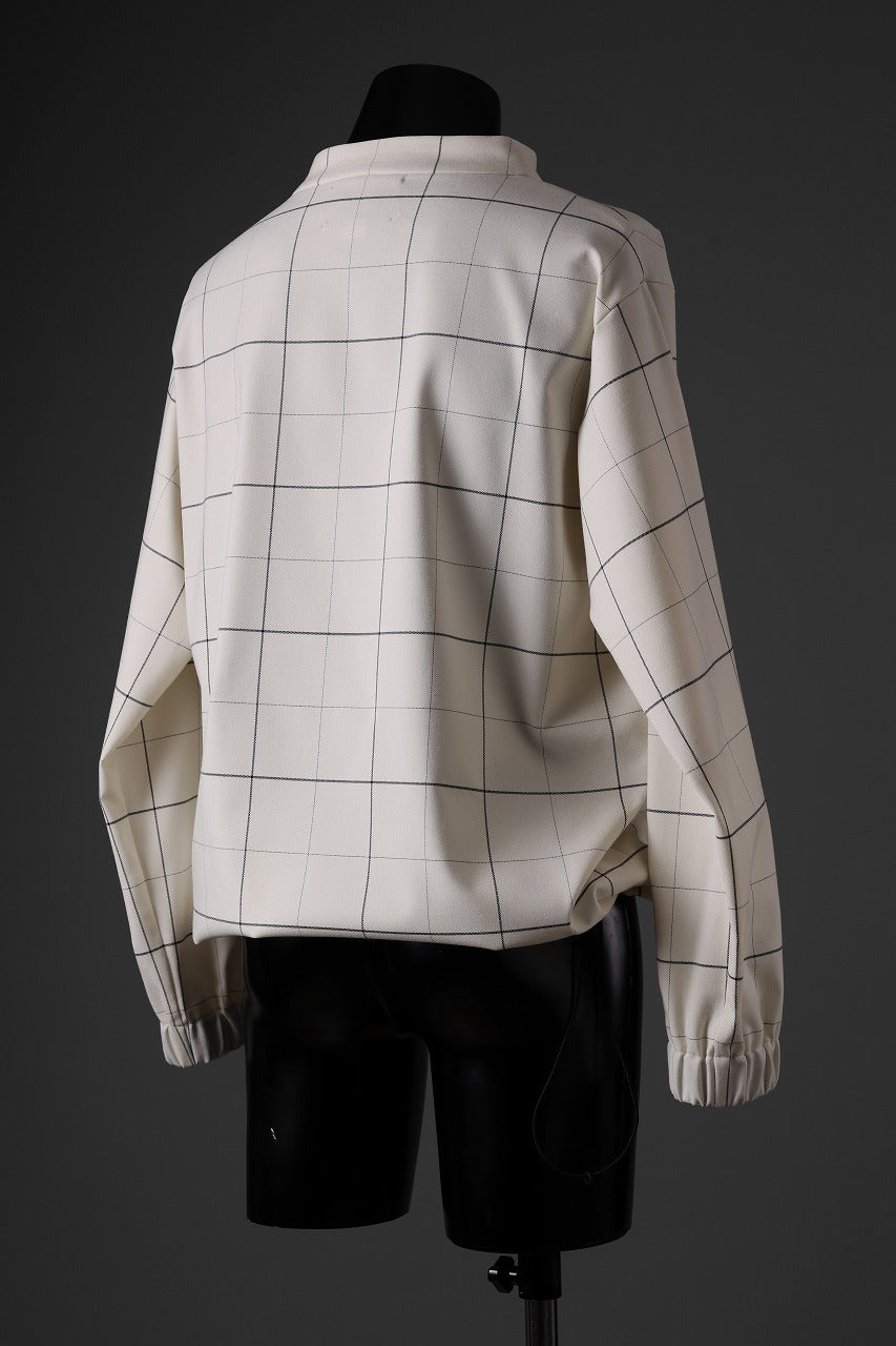 N/07 exclusive MOCK NECK PULLOVER / WINDOWPANE CHECK TR TWILL (IVORY)