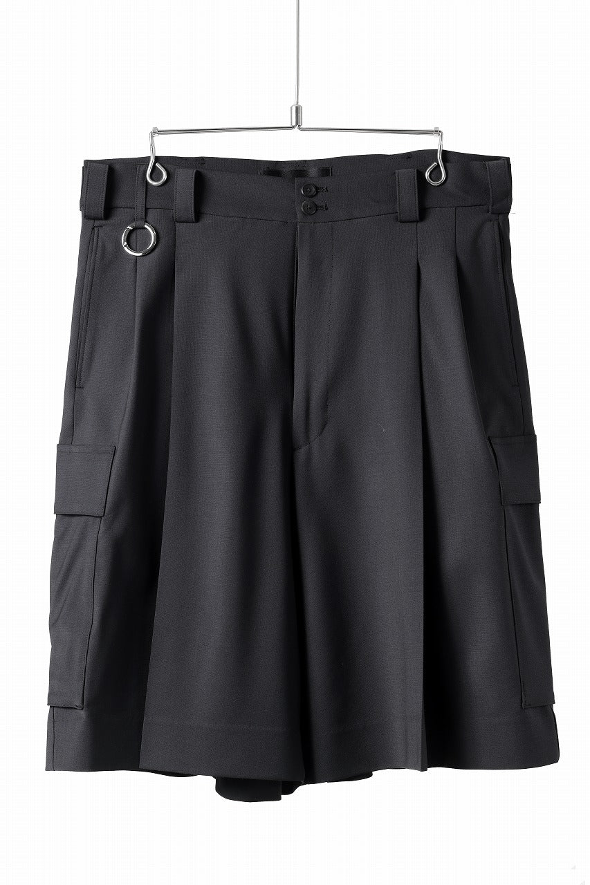 画像をギャラリービューアに読み込む, th products Wide Cargo Shorts / 2 way stretch w/p tropical (black)