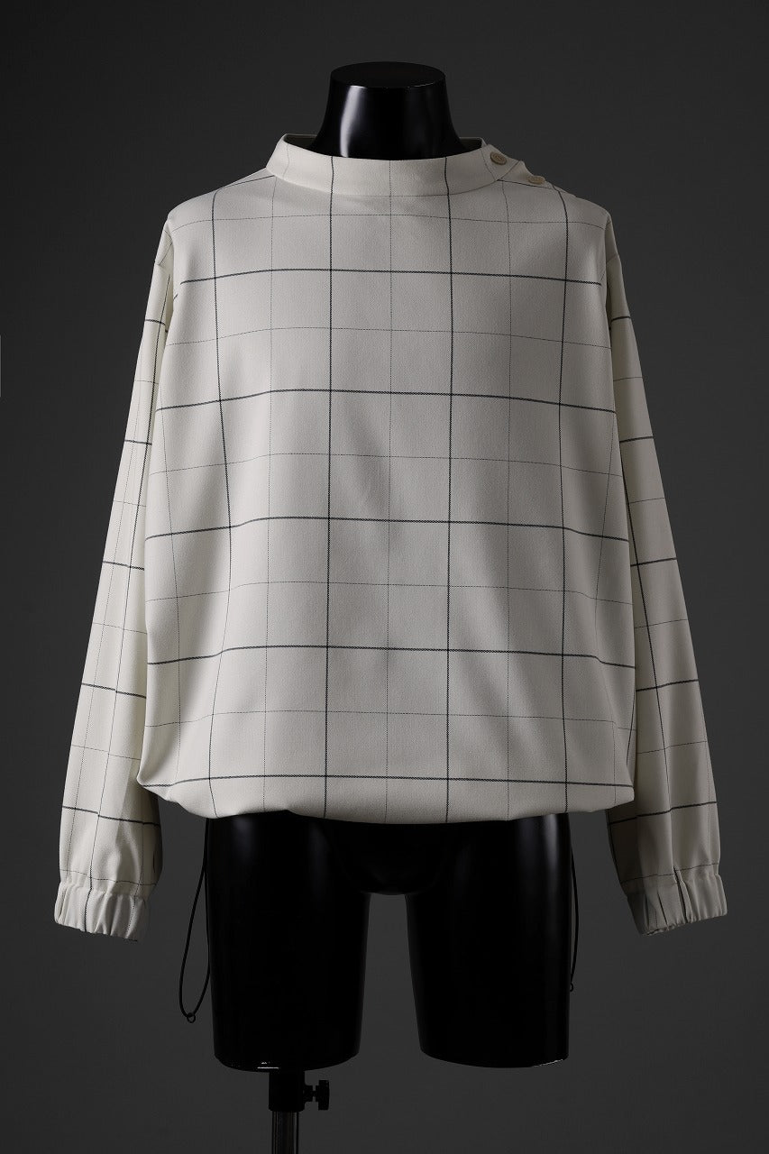 N/07 exclusive MOCK NECK PULLOVER / WINDOWPANE CHECK TR TWILL (IVORY)