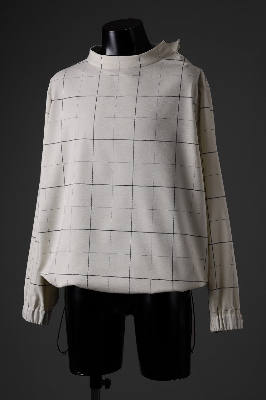 N/07 exclusive MOCK NECK PULLOVER / WINDOWPANE CHECK TR TWILL (IVORY)