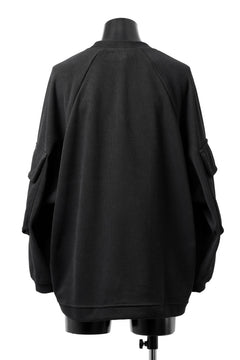 A.F ARTEFACT FLAP POCKET RAGLAN TOP / COPE KNIT JERSEY (BLACK)の