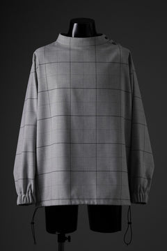 画像をギャラリービューアに読み込む, N/07 exclusive MOCK NECK PULLOVER / WINDOWPANE CHECK TR TWILL (GREY)