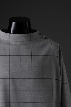 画像をギャラリービューアに読み込む, N/07 exclusive MOCK NECK PULLOVER / WINDOWPANE CHECK TR TWILL (GREY)