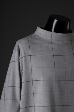 画像をギャラリービューアに読み込む, N/07 exclusive MOCK NECK PULLOVER / WINDOWPANE CHECK TR TWILL (GREY)