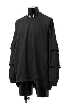 画像をギャラリービューアに読み込む, A.F ARTEFACT FLAP POCKET RAGLAN TOP / COPE KNIT JERSEY (BLACK)