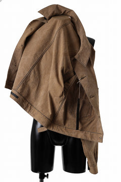 Load image into Gallery viewer, KLASICA VOLT (ND ver.) FRENCH ELECTRICIAN WORK JACKET / NATURAL DYED COTTON x SILK WEATHER (KAKI BROWN)