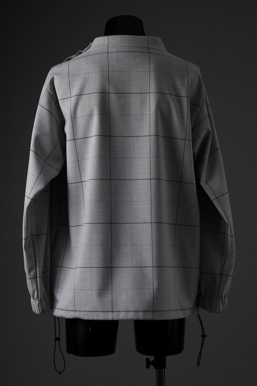 N/07 exclusive MOCK NECK PULLOVER / WINDOWPANE CHECK TR TWILL (GREY)