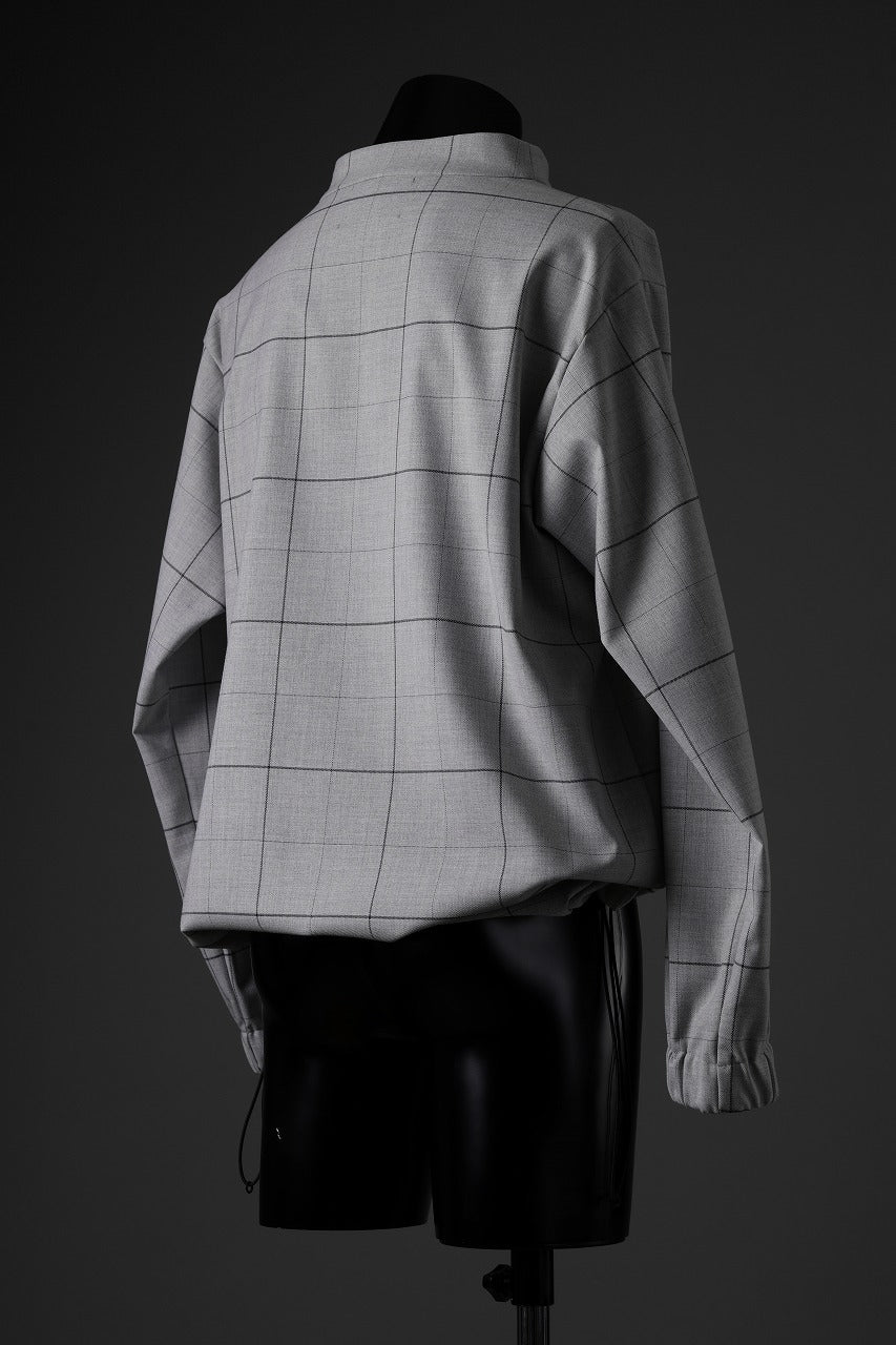 N/07 exclusive MOCK NECK PULLOVER / WINDOWPANE CHECK TR TWILL (GREY)