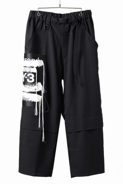 画像をギャラリービューアに読み込む, Y-3 Yohji Yamamoto SPORTS UNIFORM PATCH PANTS (BLACK)