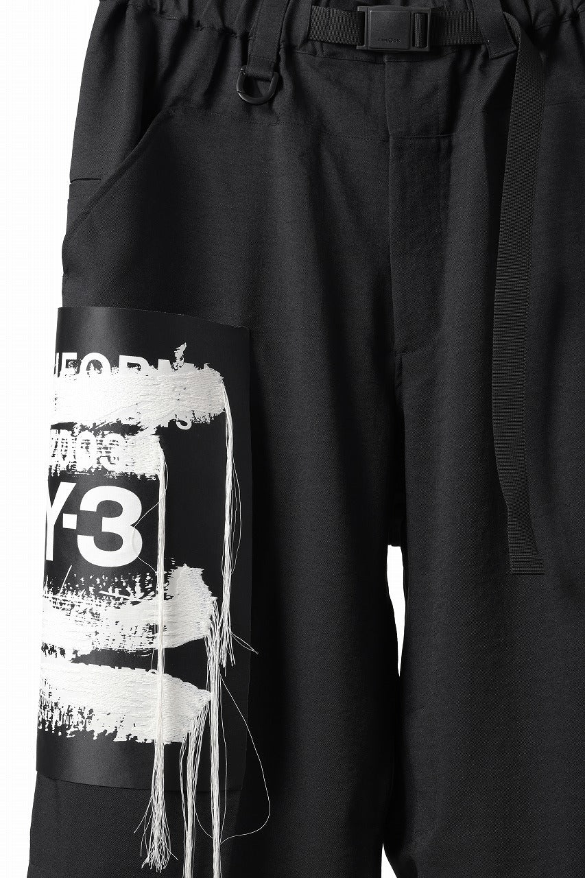 画像をギャラリービューアに読み込む, Y-3 Yohji Yamamoto SPORTS UNIFORM PATCH PANTS (BLACK)