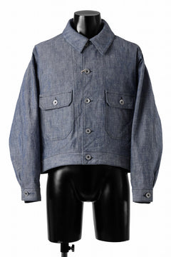 Load image into Gallery viewer, KLASICA VOLT (DS ver.) FRENCH ELECTRICIAN WORK JACKET / DEAD STOCK  HEAVY DUNGAREE (OLD BLUE)