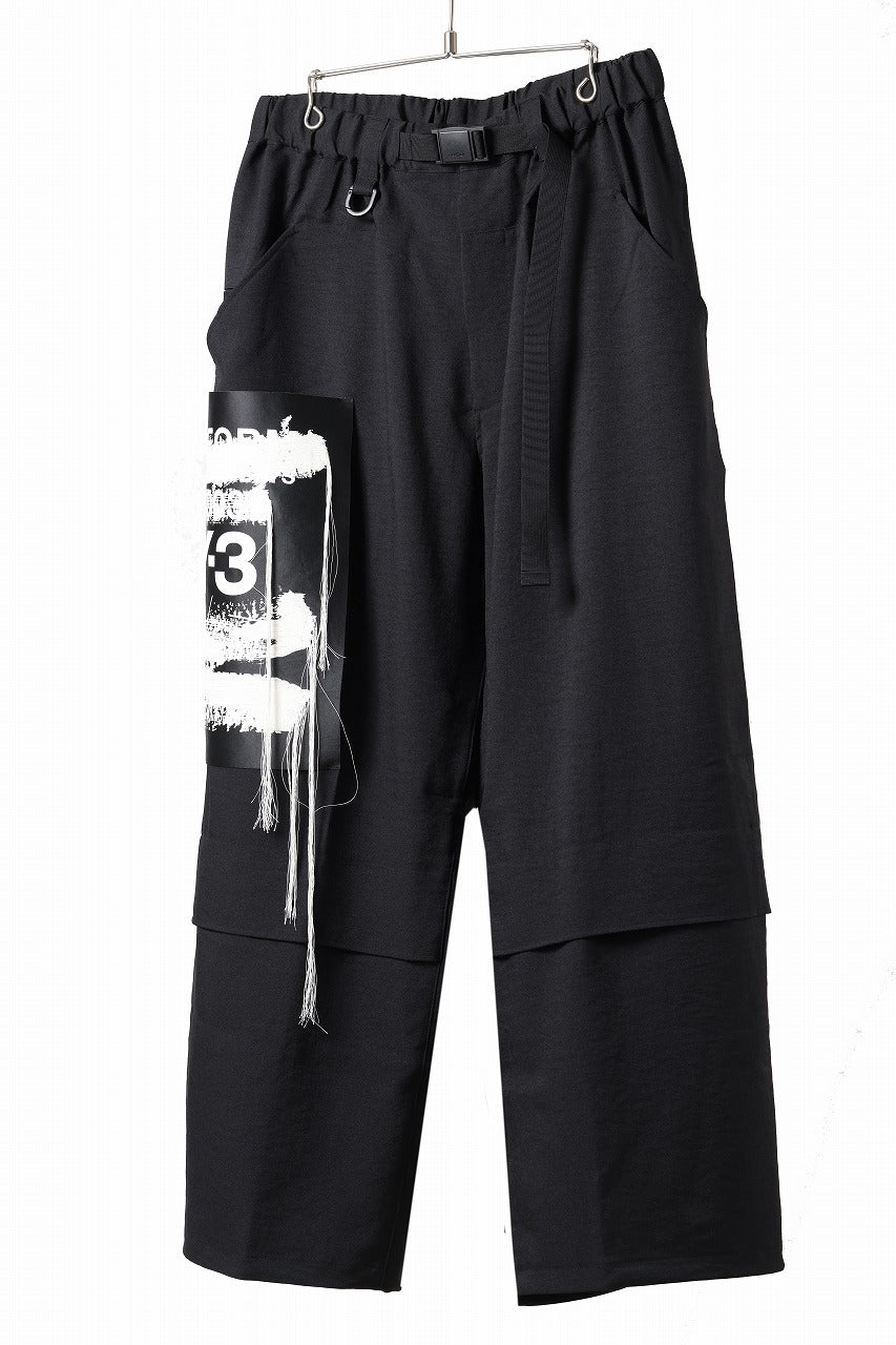 画像をギャラリービューアに読み込む, Y-3 Yohji Yamamoto SPORTS UNIFORM PATCH PANTS (BLACK)