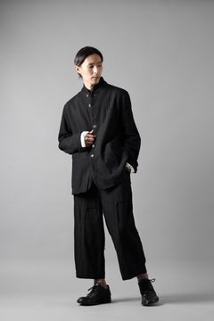 Load image into Gallery viewer, Aleksandr Manamis exclusive 19IEME Stand Collar Jacket / Mesh Linen (BLACK)