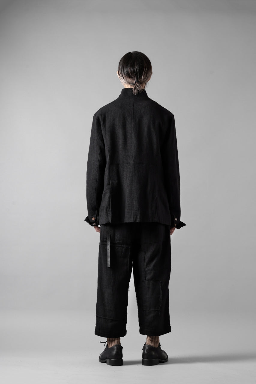 Aleksandr Manamis exclusive 19IEME Stand Collar Jacket / Mesh Linen (BLACK)