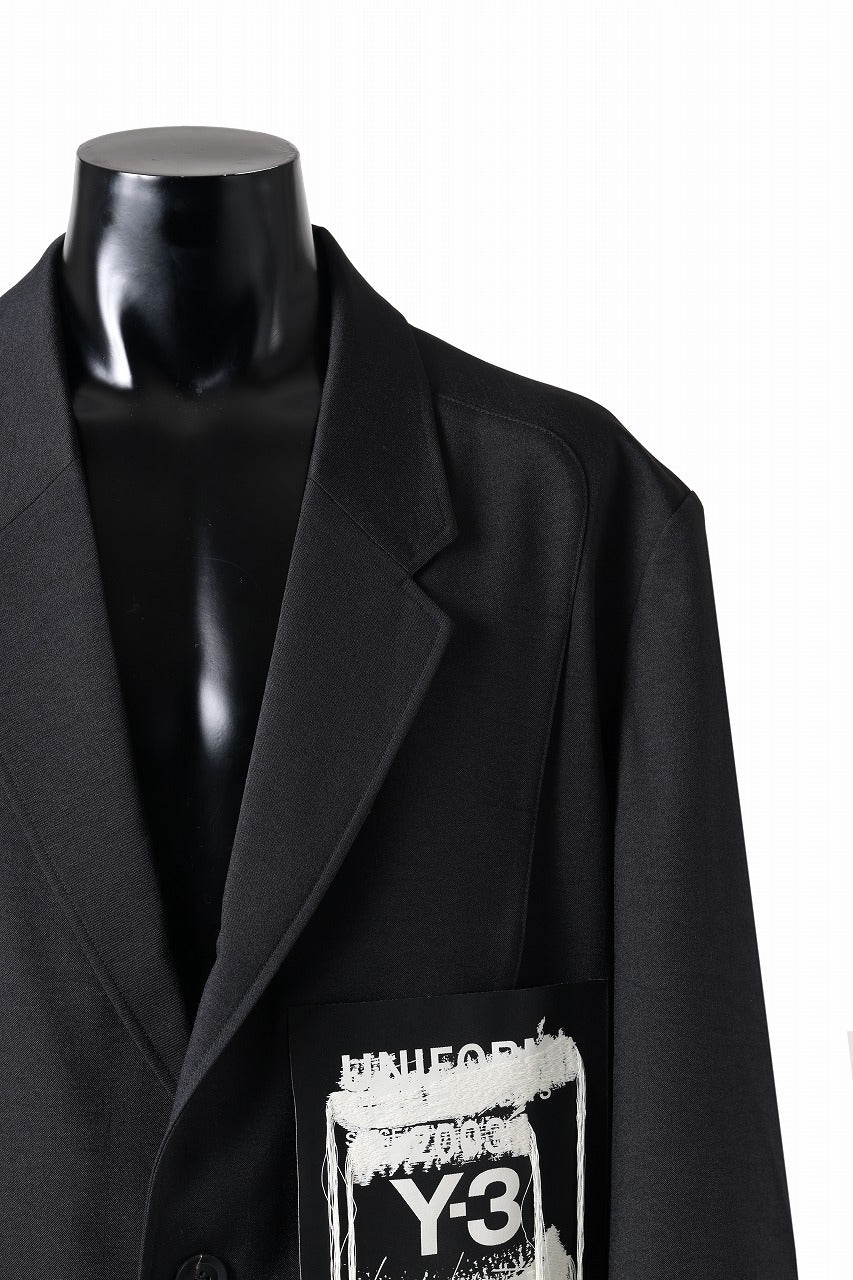 Y-3 Yohji Yamamoto SPORTS UNIFORM PATCH BLAZER (BLACK)