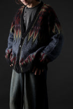 Load image into Gallery viewer, ISABEL BENENATO Geometric Gauzed Mohair Cardigan (PETROLEUM)