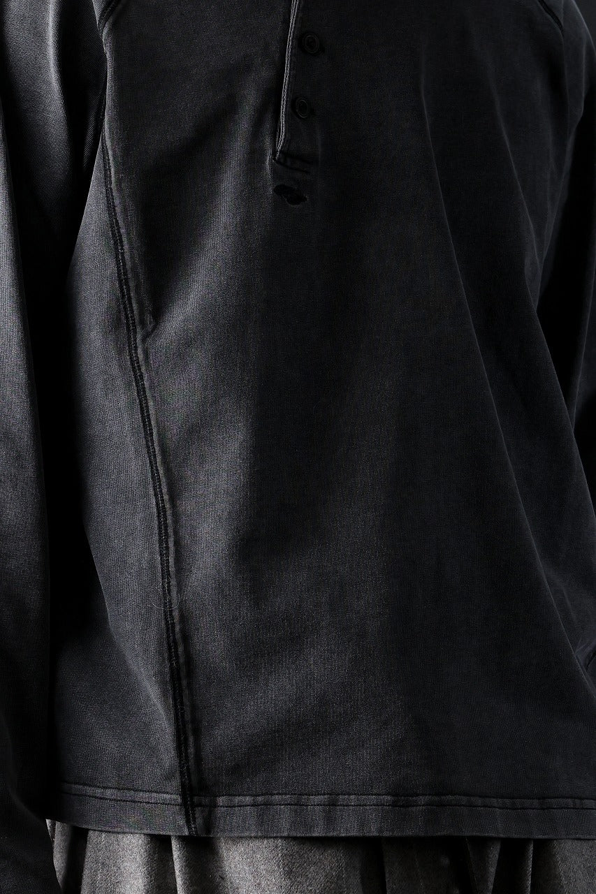 Load image into Gallery viewer, Professor.E FADED HENLEY L/S TEE (BLACK)