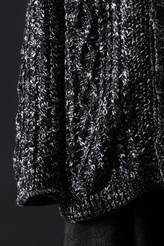 画像をギャラリービューアに読み込む, Y&#39;s for men V-NECK ARAN KNIT CARDIGAN (BLACK)