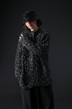 画像をギャラリービューアに読み込む, Y&#39;s for men V-NECK ARAN KNIT CARDIGAN (BLACK)