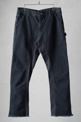 CHANGES x LOOM exclusive REMAKE REGULAR FIT CARPENTER PANTS / VINTAGE DUCK FABRIC (STONE WASHED) (BLACK #B)