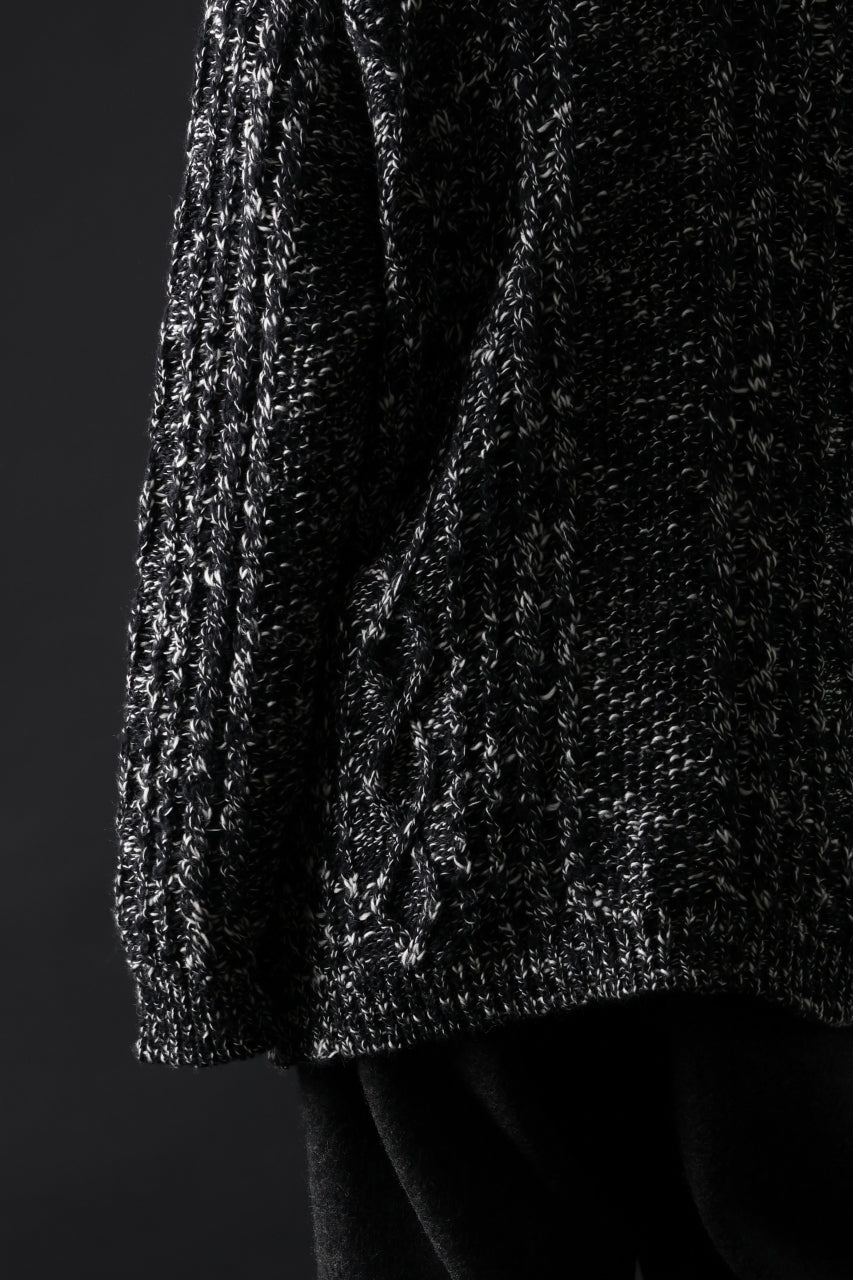 画像をギャラリービューアに読み込む, Y&#39;s for men V-NECK ARAN KNIT CARDIGAN (BLACK)