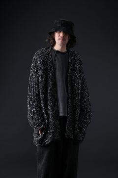 画像をギャラリービューアに読み込む, Y&#39;s for men V-NECK ARAN KNIT CARDIGAN (BLACK)