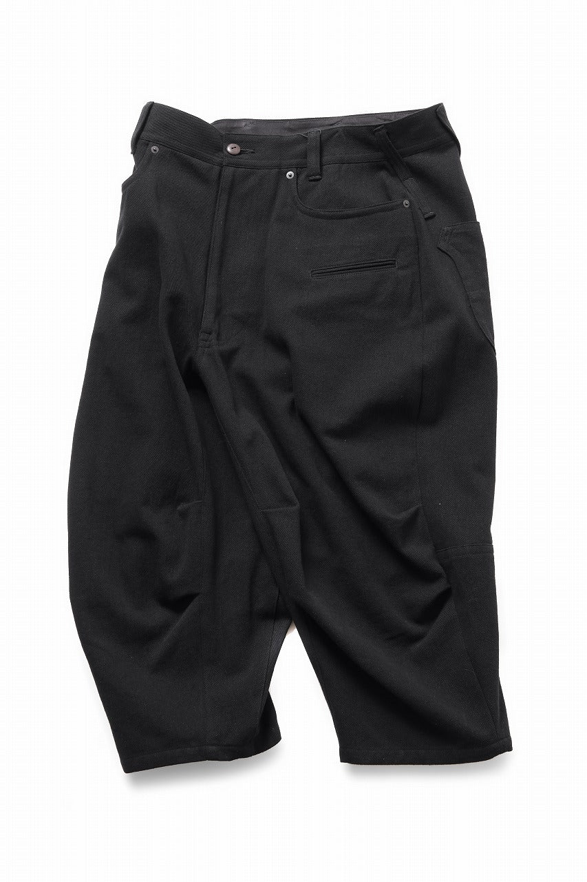 beauty : beast 8Q PUSSY PANTS / COTTON FLAX TWILL (BLACK)