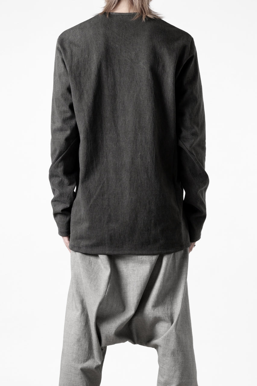 black crow x LOOM exclusive long sleeve tops / sumi dyed medium cotton jersey (carbon)