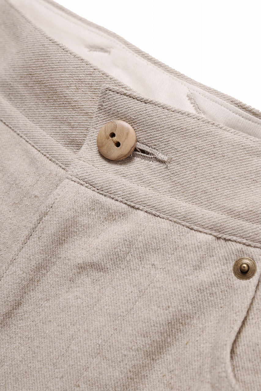 beauty : beast 8Q PUSSY PANTS / COTTON FLAX TWILL (BEIGE)