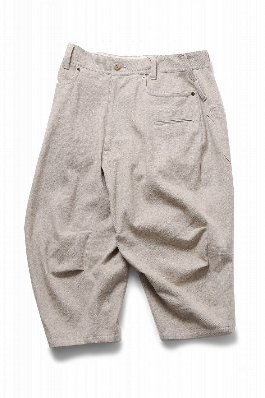 beauty : beast 8Q PUSSY PANTS / COTTON FLAX TWILL (BEIGE)