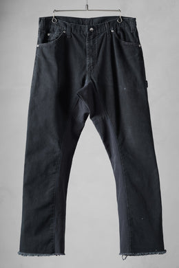 CHANGES x LOOM exclusive REMAKE REGULAR FIT CARPENTER PANTS / VINTAGE DUCK FABRIC (STONE WASHED) (BLACK #C)