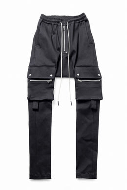A.F ARTEFACT FLAP ZIP SARROUEL SKINNY PANTS / HI-STRETCH DENIM (BLACK)