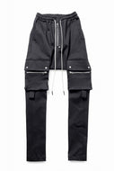 A.F ARTEFACT FLAP ZIP SARROUEL SKINNY PANTS / HI-STRETCH DENIM (BLACK)