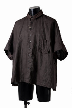 画像をギャラリービューアに読み込む, KLASICA &quot;SH-047&quot; EXTRA DROPPED 1/2 SLEEVE SHIRTS / BENGARA &amp; SUMI COATED LINEN (BENGARA)