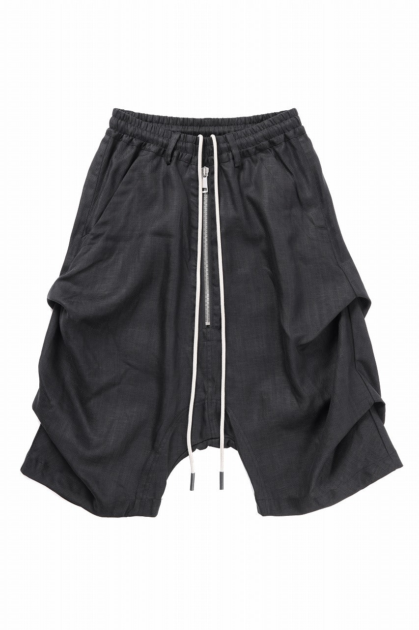画像をギャラリービューアに読み込む, A.F ARTEFACT TUCK SHORTS / HERRINGBONE LINEN (BLACK)