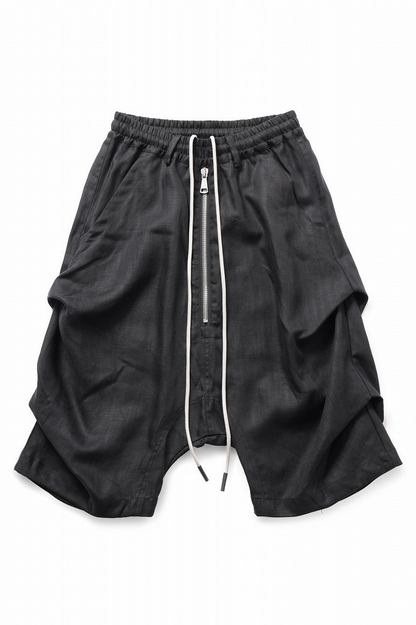 画像をギャラリービューアに読み込む, A.F ARTEFACT TUCK SHORTS / HERRINGBONE LINEN (BLACK)