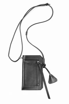 画像をギャラリービューアに読み込む, KLASICA &quot;FLOW&quot; MOBILE POUCH / FVT ITALIAN COW LEATHER (BLACK x SILVER)