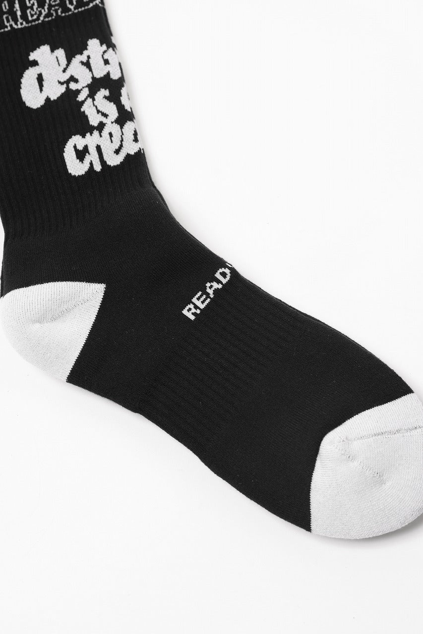 READYMADE "destruction is also creation" SOCKS (BLACK)