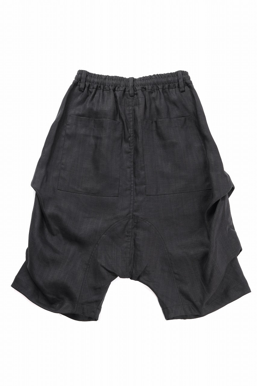 画像をギャラリービューアに読み込む, A.F ARTEFACT TUCK SHORTS / HERRINGBONE LINEN (BLACK)