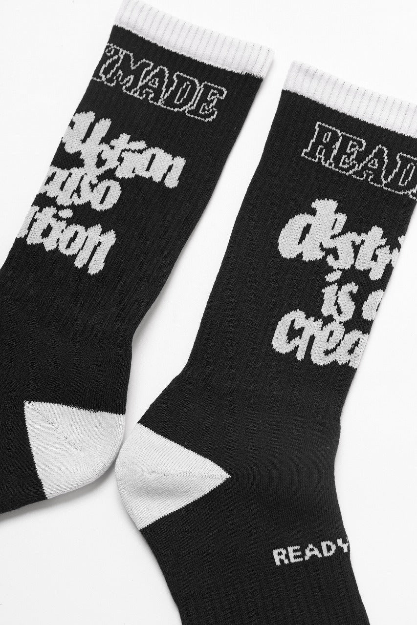 READYMADE "destruction is also creation" SOCKS (BLACK)