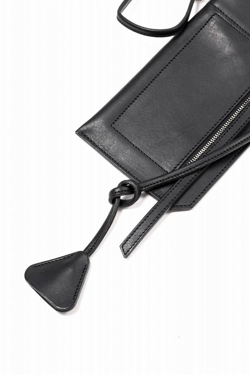 KLASICA "FLOW" MOBILE POUCH / FVT ITALIAN COW LEATHER (BLACK x SILVER)