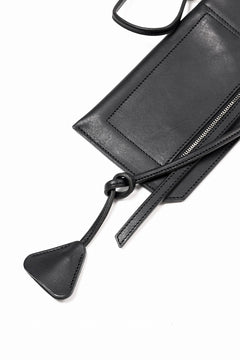 画像をギャラリービューアに読み込む, KLASICA &quot;FLOW&quot; MOBILE POUCH / FVT ITALIAN COW LEATHER (BLACK x SILVER)