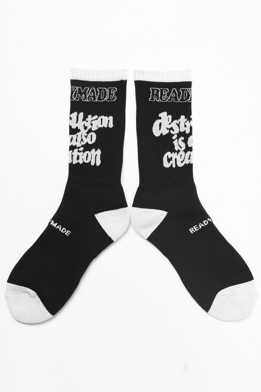 READYMADE "destruction is also creation" SOCKS (BLACK)