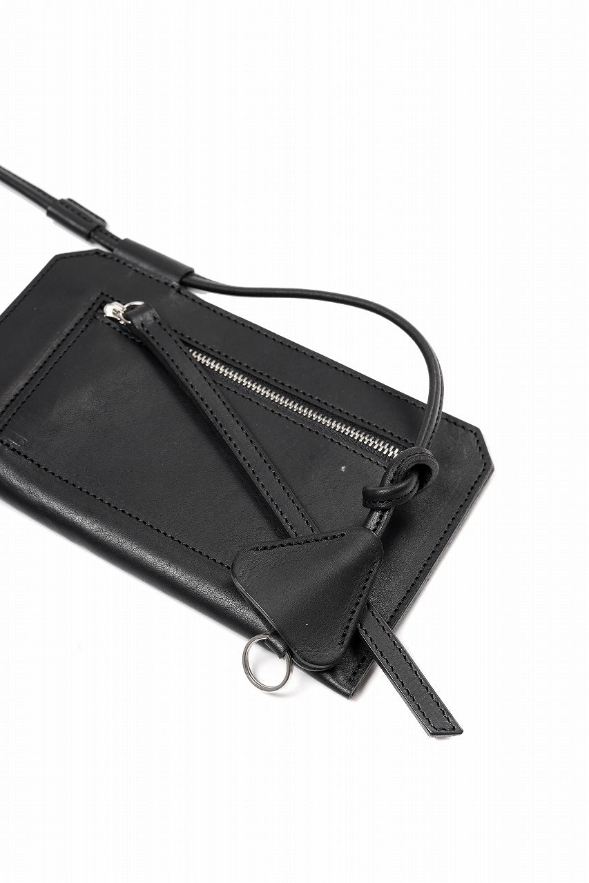 KLASICA "FLOW" MOBILE POUCH / FVT ITALIAN COW LEATHER (BLACK x SILVER)