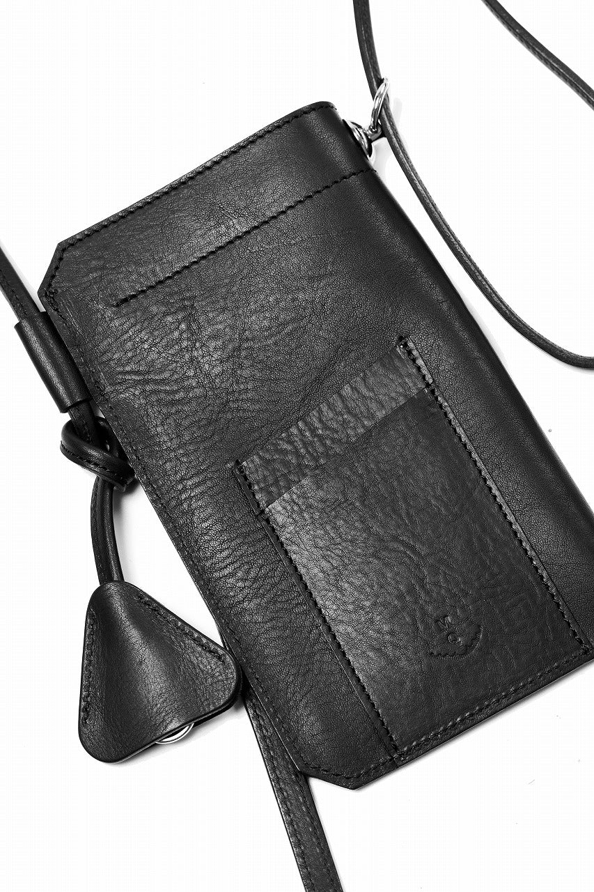 KLASICA "FLOW" MOBILE POUCH / FVT ITALIAN COW LEATHER (BLACK x SILVER)